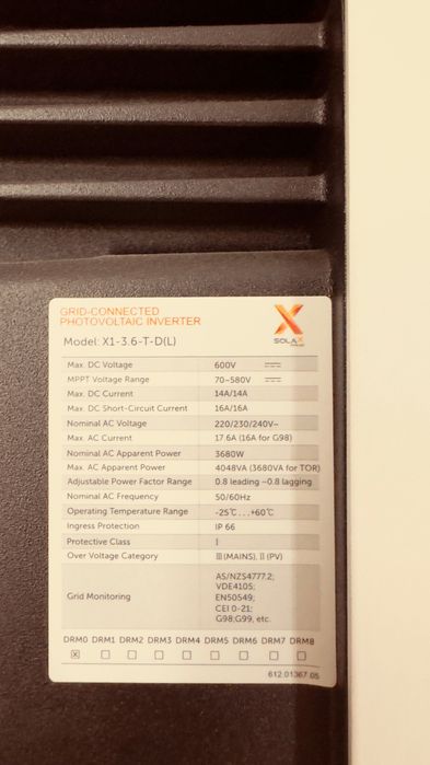 INVERSOR SOLAR SOLAX  X1-3.6-T-D(L)