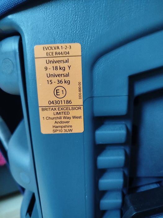 Britax Evolva 1-2-3 Fotelik Samochodowy 9-36kg Moonlight Blue