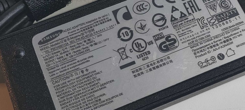 Carregadores Dell, HP e Samsung