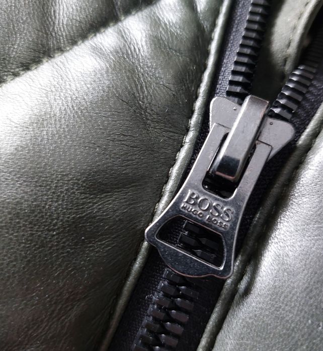 Hugo Boss nowa kurtka skórzana męska ocieplana wełna r. 52/L