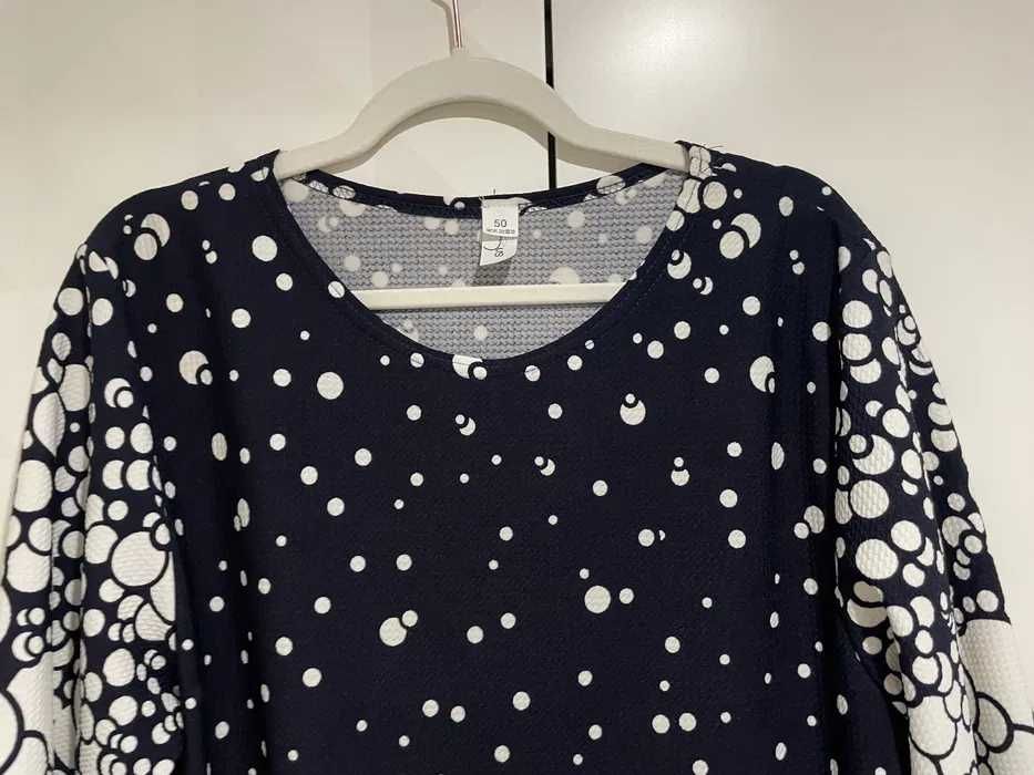 Sukienka damska nowa groszki kropki 3/4 rękaw 46/48 Butik