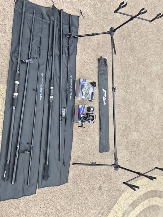 Prezent podchoinkZestaw karpiowy 390cm + kolowrotki z wolnym biegiem