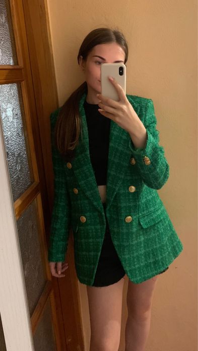 Продам зелений твідовий піджак