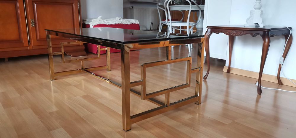 Stolik kawowy złoty 120x60