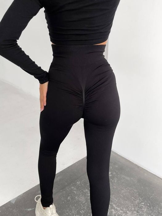 ‼️PUSH UP‼️ Лосіни в рубчик з пушап. Весна. Легінси жіночі безшовні
