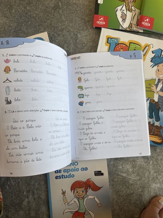 Livros escolares 2.º Ano – Matemática, Estudo do Meio, Português e Caligrafia