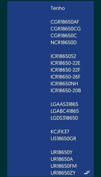 Células / baterias 18650