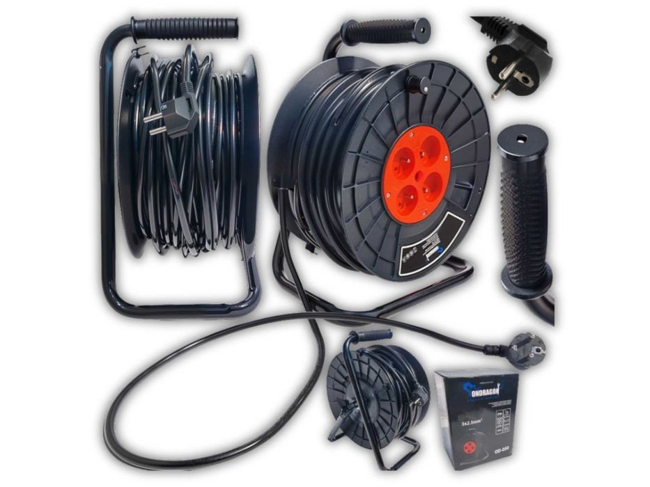 PRZEDŁUŻACZ BĘBNOWY Budowlany 50m 3x2,5 Listwa CE Do Ogrodu WYPRZEDAŻ