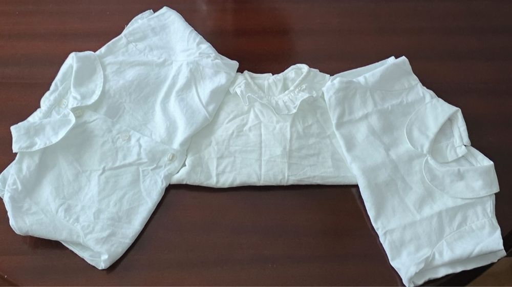 Artigo novo sem etiqueta - camisa branca - 6m - 9m - 2 anos