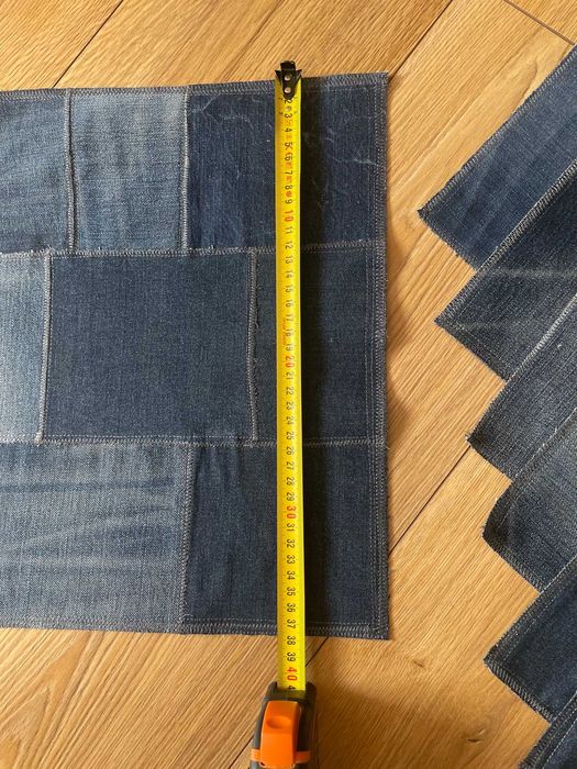 Komplet obrusik + 6 serwetek dżins niebieski Handmade 50zł