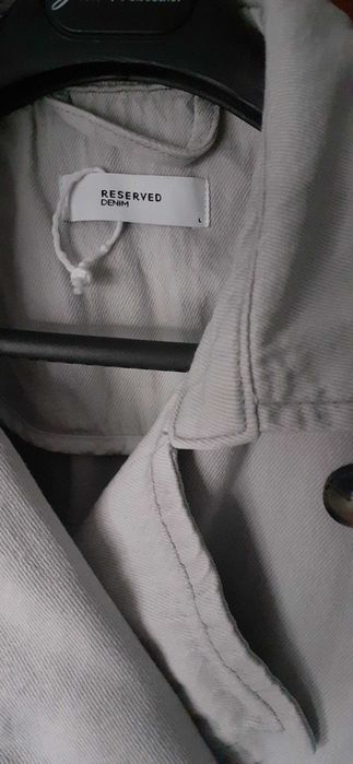 Długi jeansowy płaszcz trencz trenchcoat 42 XL
