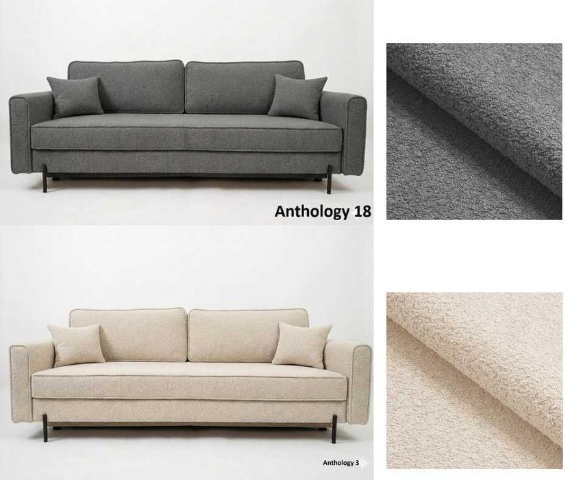 Modna kanapa Kopenhaga w stylu skandynawskim z funkcją spania