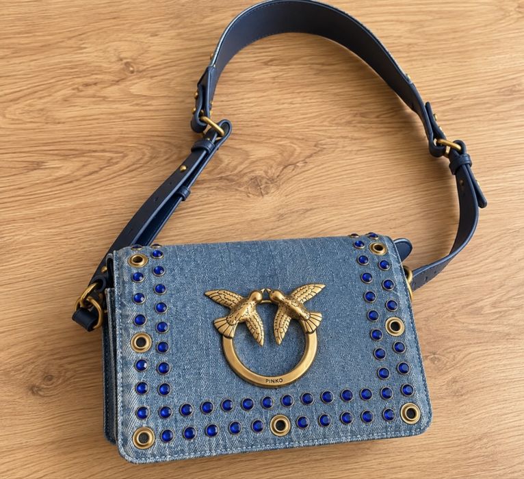 Torebka Pinko jeansowa z kamieniami