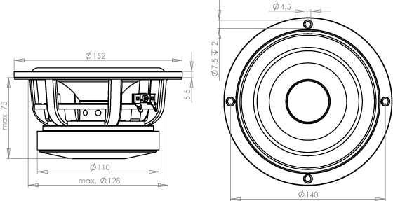 NOWY Głośnik niskośredniotonowy Wavecor WF152BD03 15cm 4 Ohm -30%