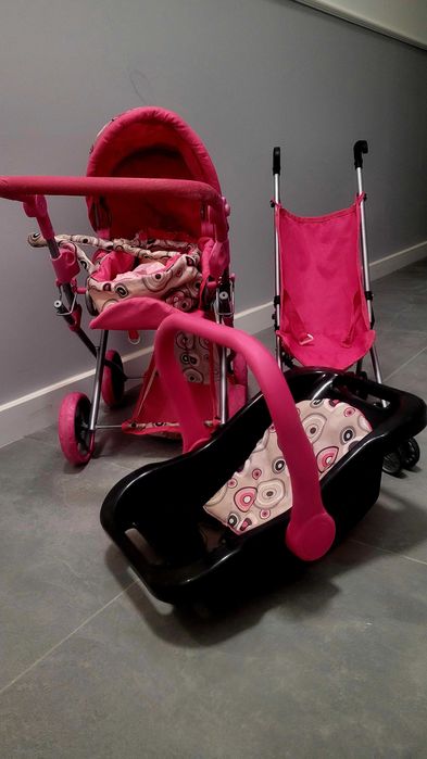 Zestaw : wózek spacerowy + wózek + nosidełko dla niemowlaka+lalka