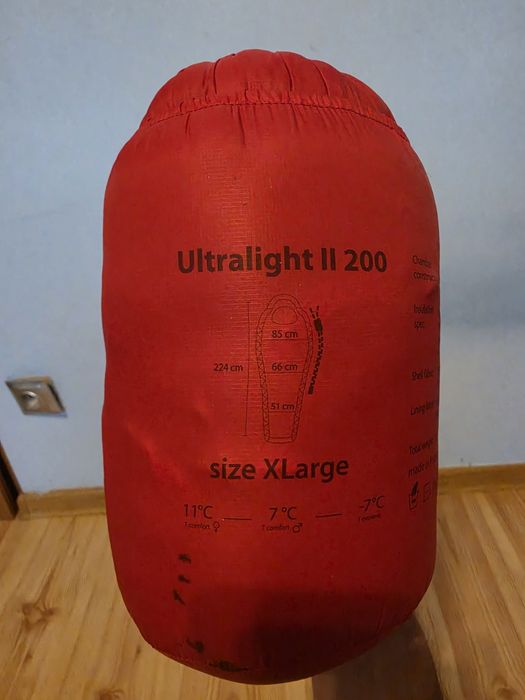 Śpiwór małachowski 200 II XL Puchowy + Płachta biwakowa  ultralight.