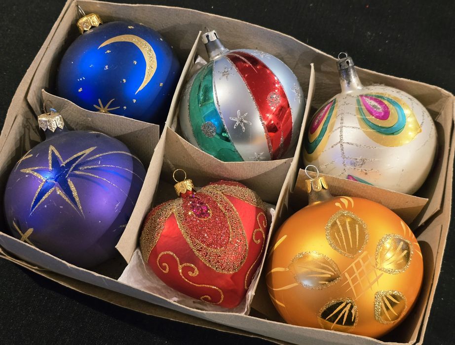 Bombki choinkowe szklane retro bańki ozdoby na choinkę vintage