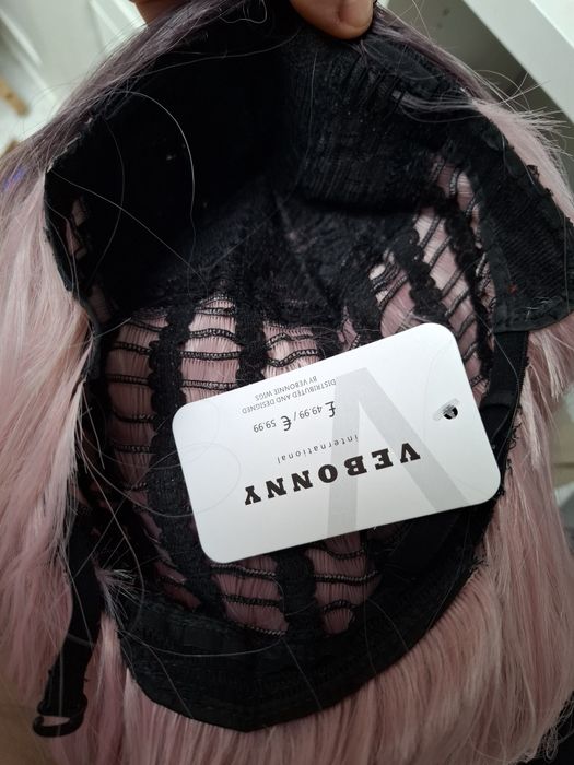 Peruka premium ombre pudrowy róż bob synthetic hair wig