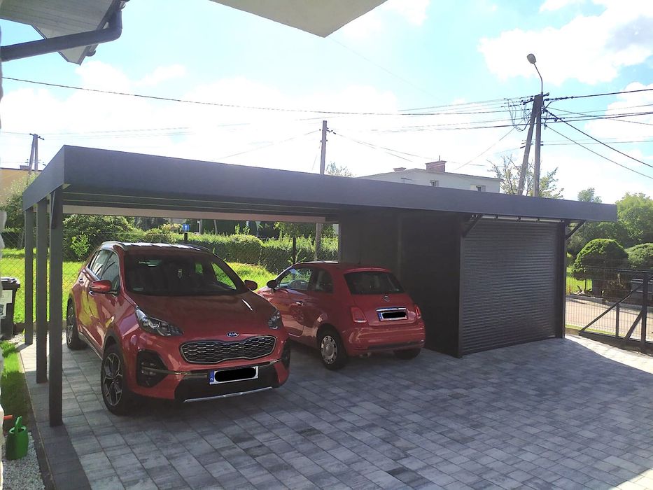 Nowoczesna wiata garażowa, carport, zadaszenie, garaż