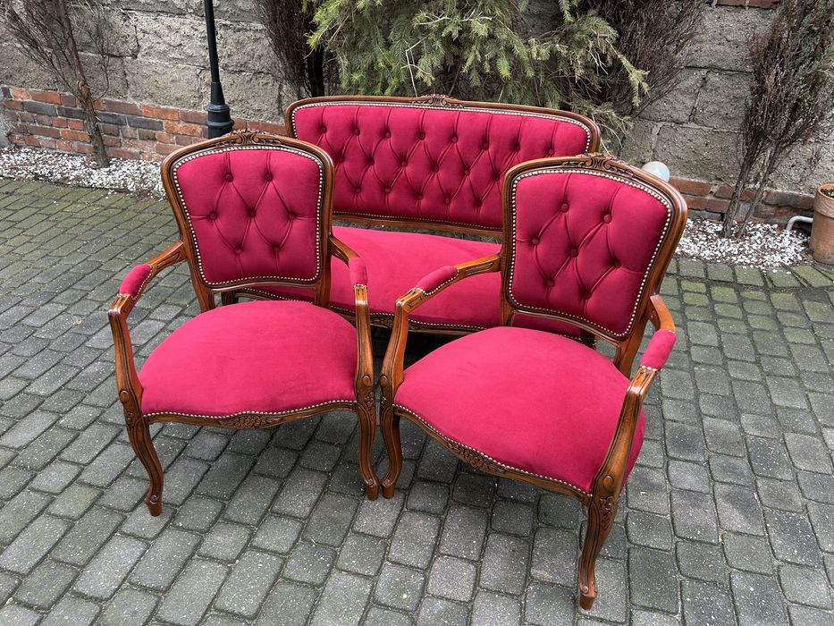 Wypoczynek Ludwikowski Ludwik Sofa Kanapa + Dwa Fotele Po Renowacji