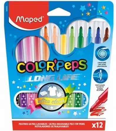 Flamastry "Long Live" (12 kolorów). Maped. Nowy Produkt