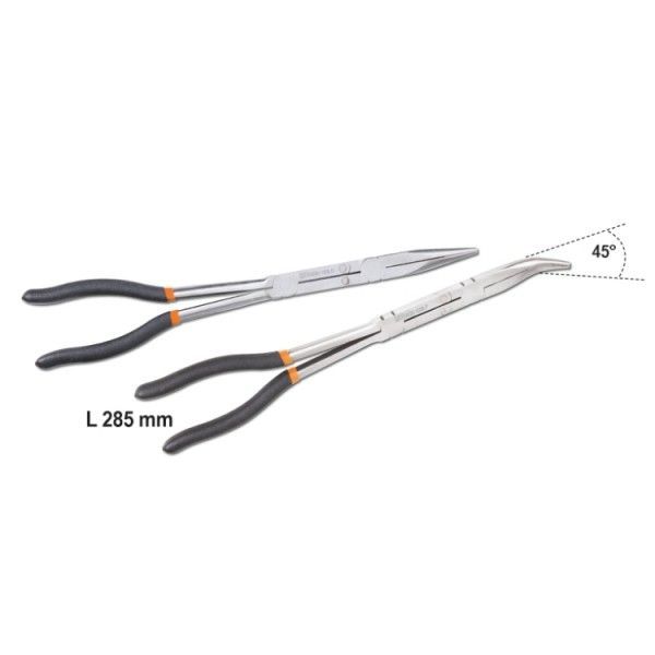 beta set of 2 extra-long knurled double swivel nose pliers 55000169