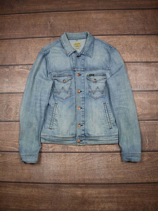 Retro Wrangler Denim Jasnoniebieska jeansowa dżinsowa kurtka rozpinana