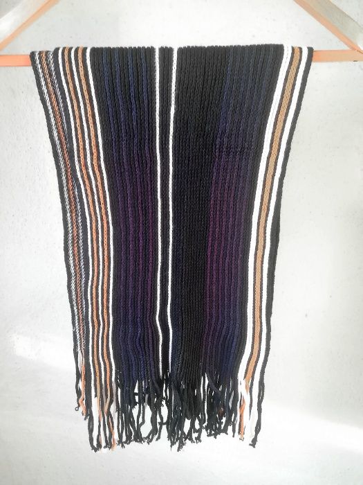 szal duży w paski 80 % wełna 20 % bawełna