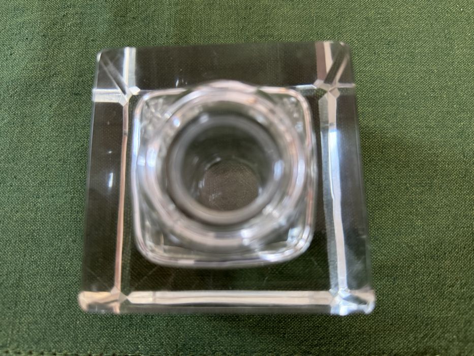 Kałamarz ze szkła fasetowanego w stylu art deco z lat 30-tych XX w.