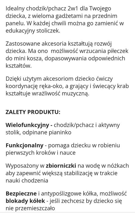 Pchacz, stoliczek, jeździk