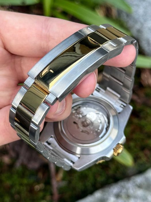 SEIKO MOD Submariner Czarny Złoty Black Gold Oyster Custom NOWY