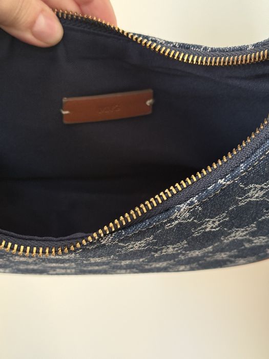 Сумка сумочка багет на плече текстильна джинсова mango