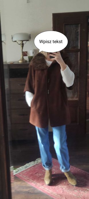 ZARA kożuch z rękawem 3/4