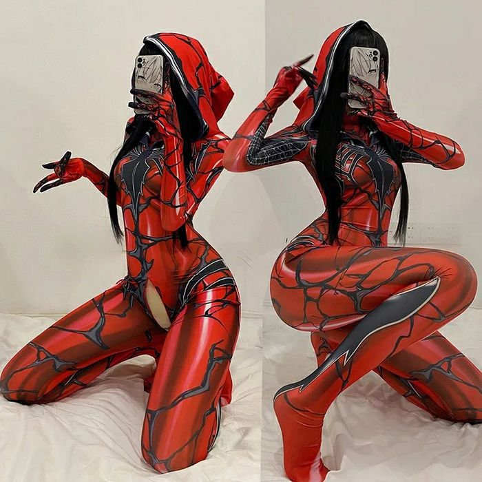 Fato Mulher Aranha Carnage Ousado
