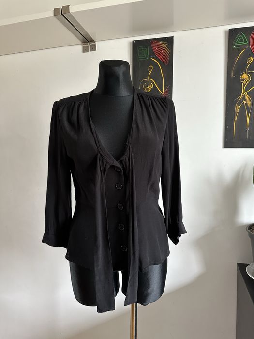 Elegancka koszula czarna Monki z wiazaniem