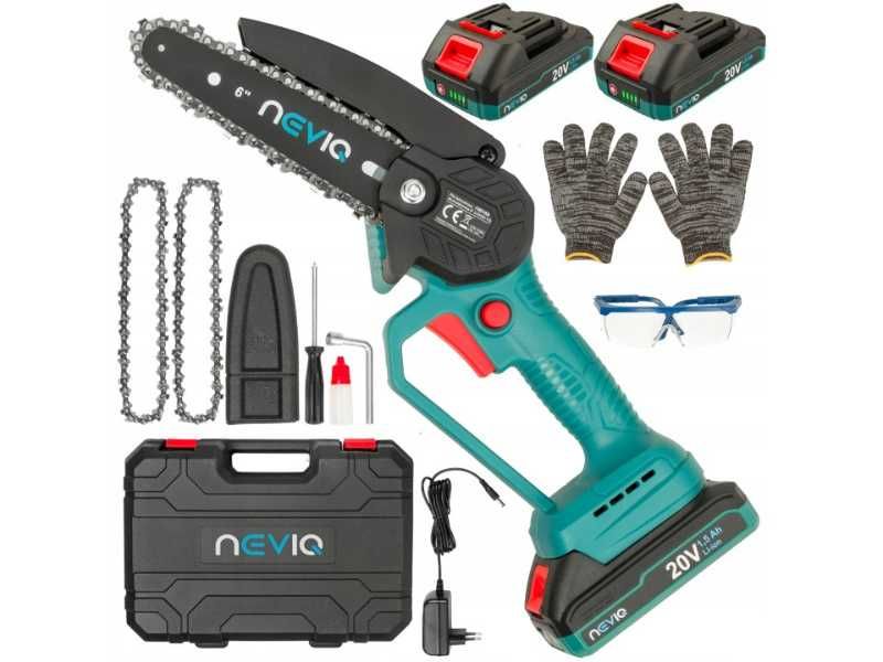 Piła akumulatorowa do gałęzi mini pilarka 6 cali 2 baterie NOWA MOCNA