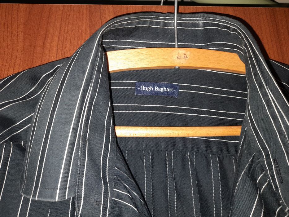 Bluzka czarna Gaudi lub koszula w prążki Hugh Baghart 42 16 1/2