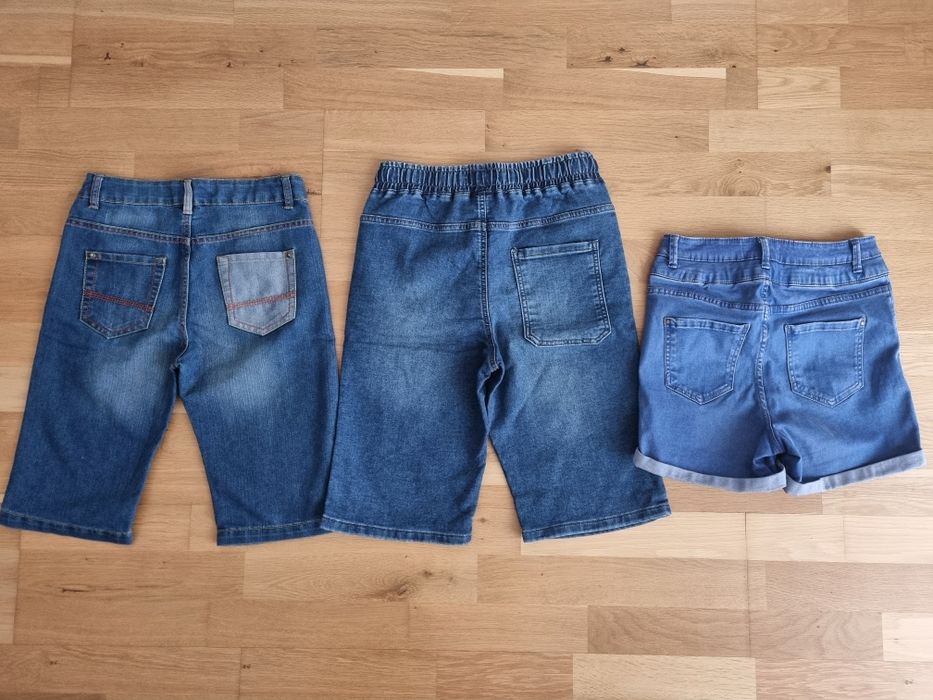 3x szorty dżinsowe krótkie spodenki 152/164