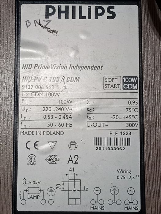Odbłyśnik statecznik zarówka  Philips 100w