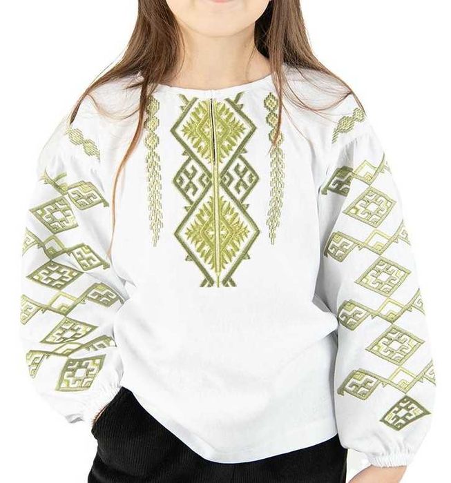 Дитяча вишиванка для дівчинки українська вишита блуза лляна