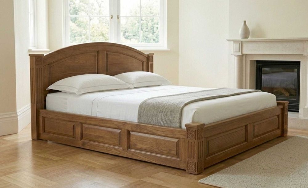 Двоспальне дерев’яне ліжко з вільхи «Прометей» 160×200 см Ручна робота