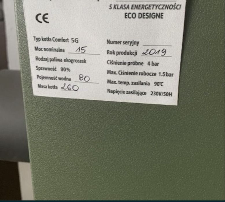 Piec na pellet drewno ekogroszek z podajnikiem montaz 5 klasa