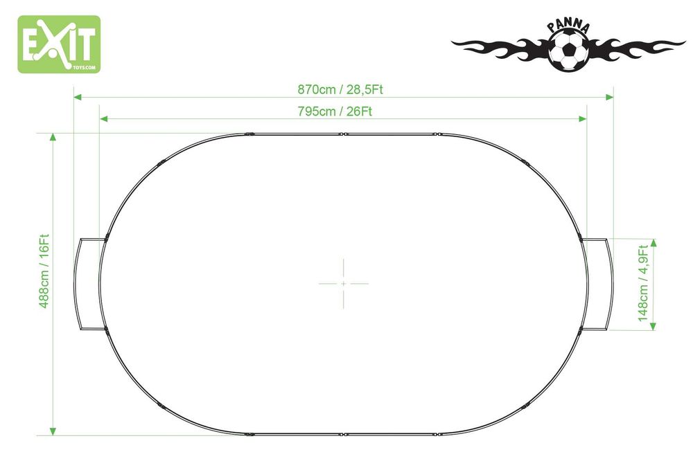 Exit Panna Oval arena street soccer duże owalne boisko 8,7m bramki