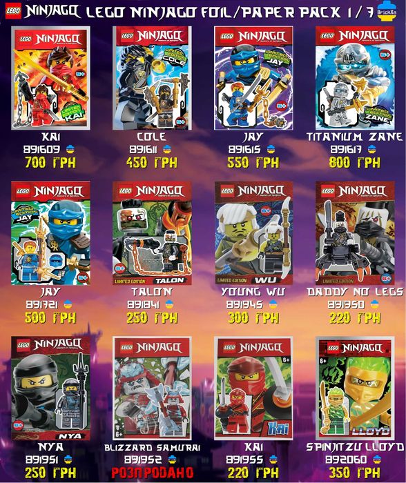 LEGO Ninjago  Мініфігурки Ніндзяго Оновлення 31.07!