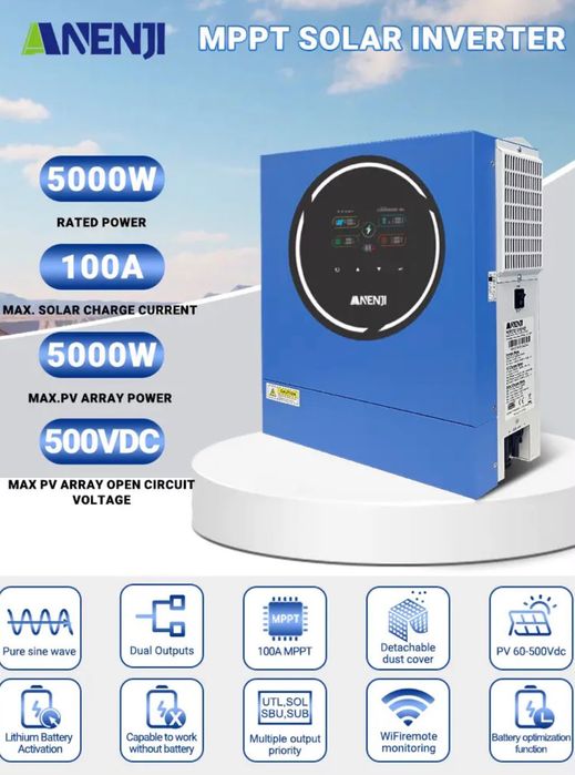 Інвертор ANENJI 5KW 48V ANJ-5KW-48V-WIFI