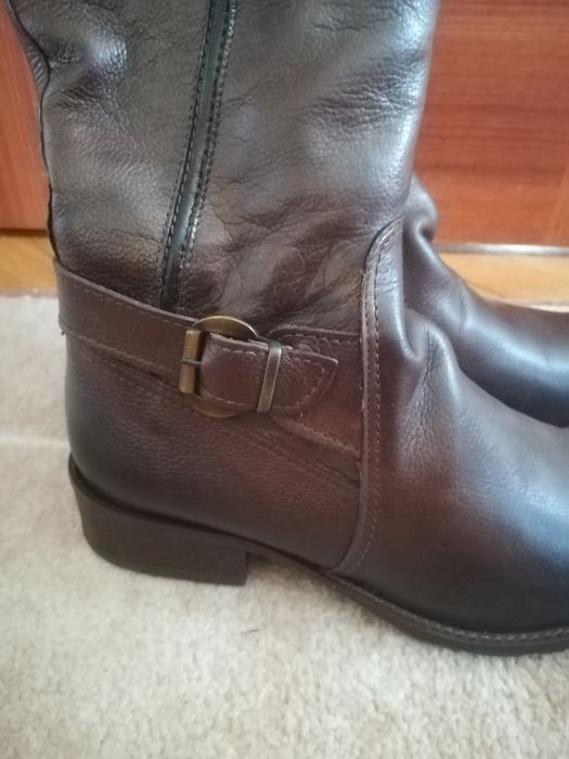 Śliczne Kozaki buty skórzane brązowe 41 NOWE