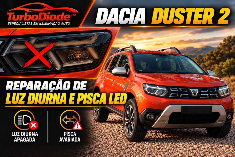 Reparação de luz diurna DRL e Pisca otica Full led Dacia Duster