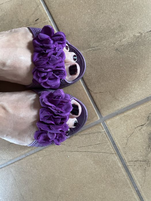 Gumowe sandałki fioletowe balerinki Bassino 37