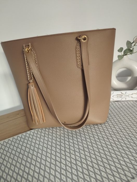 Torebka Ochnik shopper beżowa