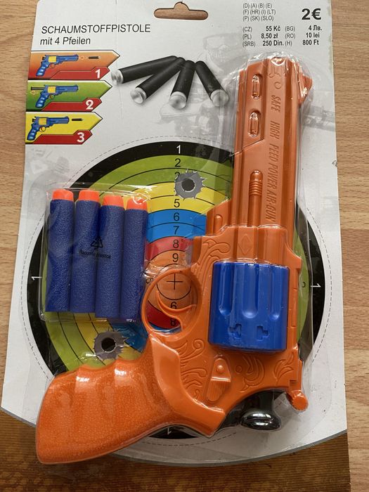 3 sztuki Pistolet plastikowy z 4 piankowymi strzałkami